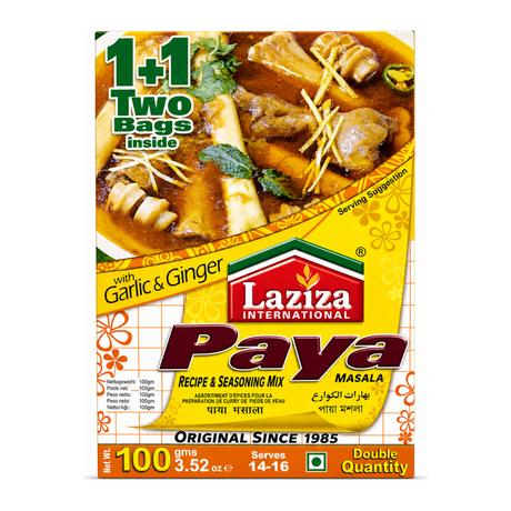 Laziza Paya Curry Masala Mix 100g by Laziza Ground Spices — front view showing product label and branding, studio product photo on white background