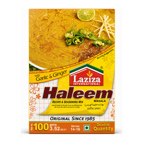 Laziza Haleem Masala Mix 100g by Laziza Ground Spices — front view showing product label and branding, studio product photo on white background