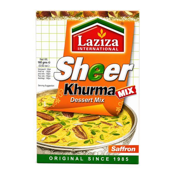 Laziza Kesar Sheer Khurma Mix 160g by Laziza Ready Mixes — front view showing product label and branding, studio product photo on white background