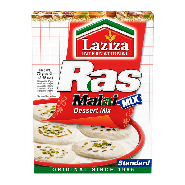 Laziza Standard Rasmalai Mix 75g by Laziza Ready Mixes — front view showing product label and branding, studio product photo on white background
