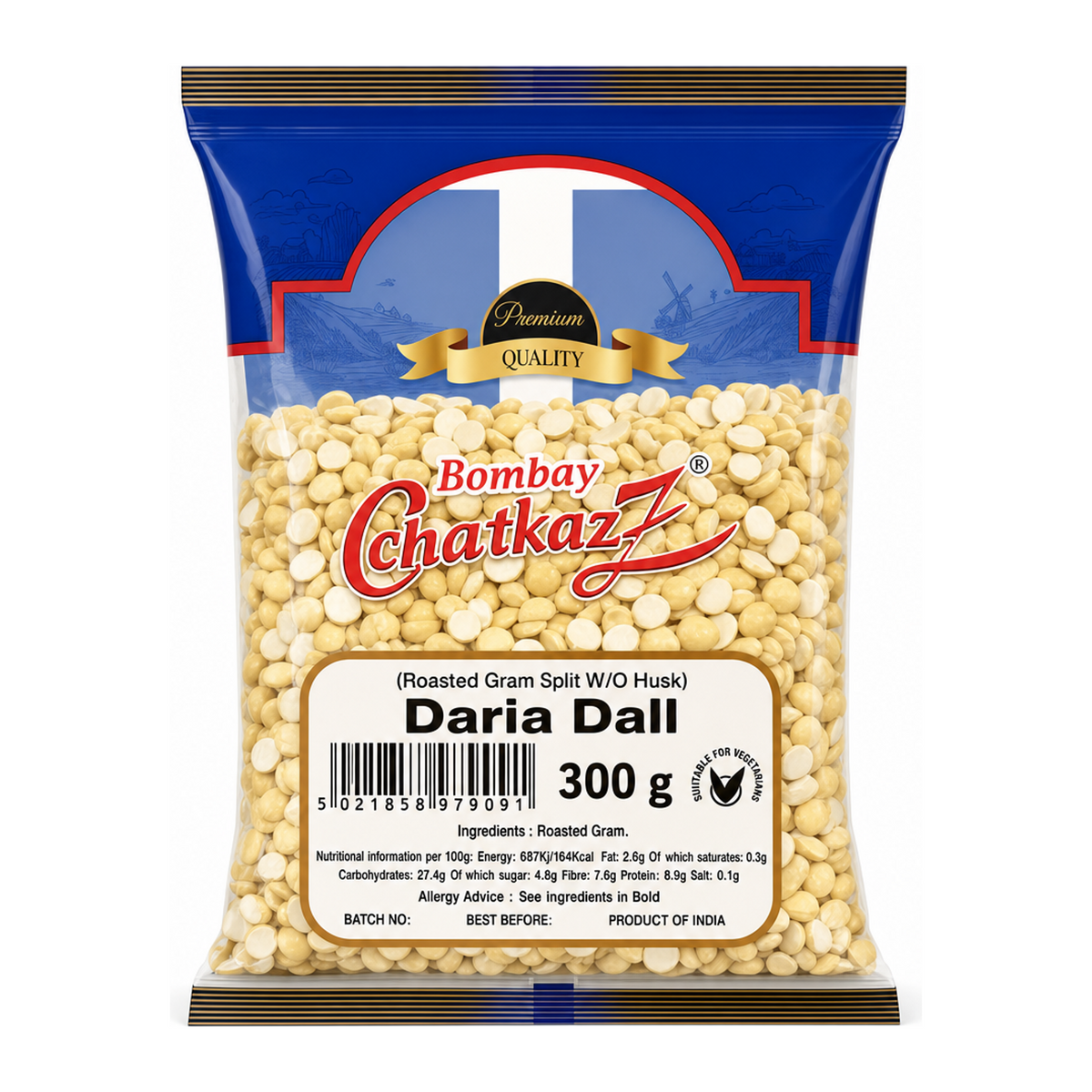Bombay Chatkaz Daria Dal 300g by Bombay Chatkaz Dals & Beans — front view showing product label and branding, studio product photo on white background