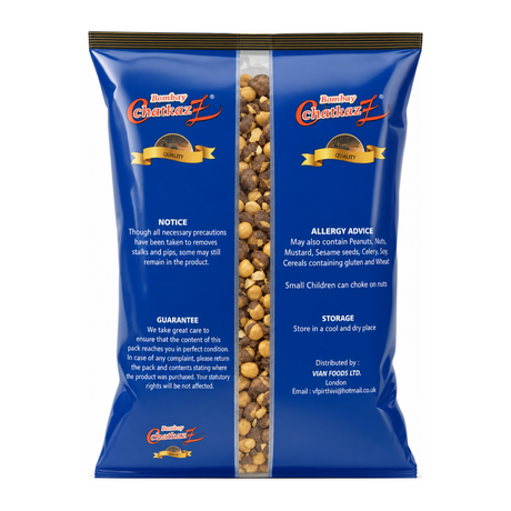 Bombay Chatkaz Mabaleswar Black Daria 300g by Bombay Chatkaz Indian Snacks — back view showing ingredients and product details, studio product photo on white background