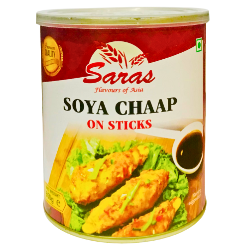 Saras Canned Soya Chaap On Sticks 850g