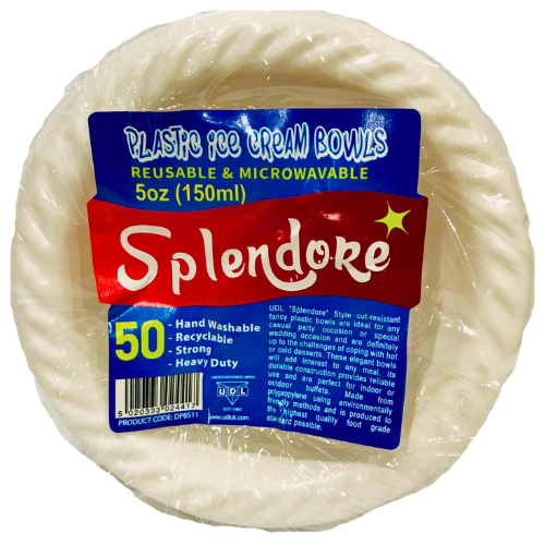 Splendor 150ml Plastic Icecream Bowls 50 pcs